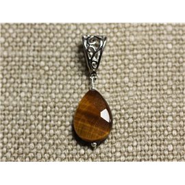 Stein Anhänger Halskette - Tiger Eye Facettierte Teardrop 18mm 