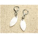 Boucles d'Oreilles Nacre Marquises 26mm Blanc 