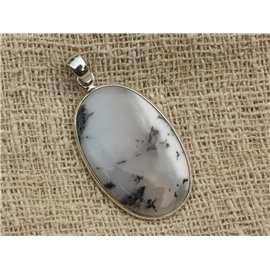 n3 - Pendant Silver 925 and Dendritic Agate Oval 37x22mm 