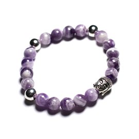 Buddha Armband und Halbedelstein - Amethyst Chevron 