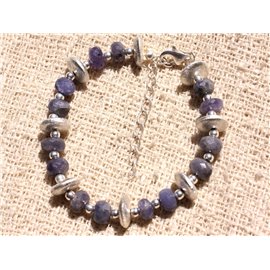 Bracelet Silver 925 and Stone - Faceted Tanzanite 6-8mm 