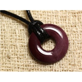 Stone Pendant Necklace - Jasper Mokaïte Donut 20mm 