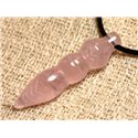 Pendentif Pendule Egyptien Thot en Pierre - Quartz Rose 46mm 