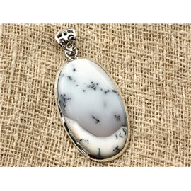 n18 - Pendant Silver 925 and Dendritic Agate Oval 40x23mm 