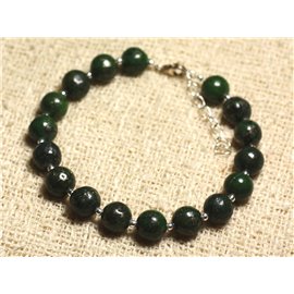 Bracelet Silver 925 and semi precious stone - Green Pyrite 8mm