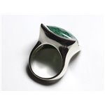 N222 - Bague Argent 925 Aventurine Verte Facettée Carré 20mm 