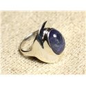 N124 - Bague Argent 925 et Pierre - Tanzanite Ovale 14x10mm 