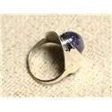 N124 - Bague Argent 925 et Pierre - Tanzanite Ovale 14x10mm 