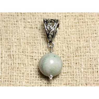 Pendentif Pierre semi précieuse - Jade 12mm 