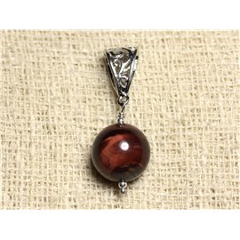 Semi precious stone pendant - Bull's Eye 14mm 