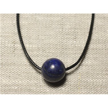 Collier Pendentif Pierre semi précieuse - Lapis Lazuli Boule 14mm 