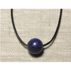 Collana con ciondolo in pietra semipreziosa - pallina con lapislazzuli 14 mm 