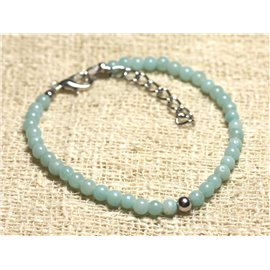 Bracelet 925 Silver and Amazonite semi precious stone 3mm