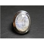 N117 - Bague Argent 925 et Pierre - Pierre de Lune Ovale 20x15mm 