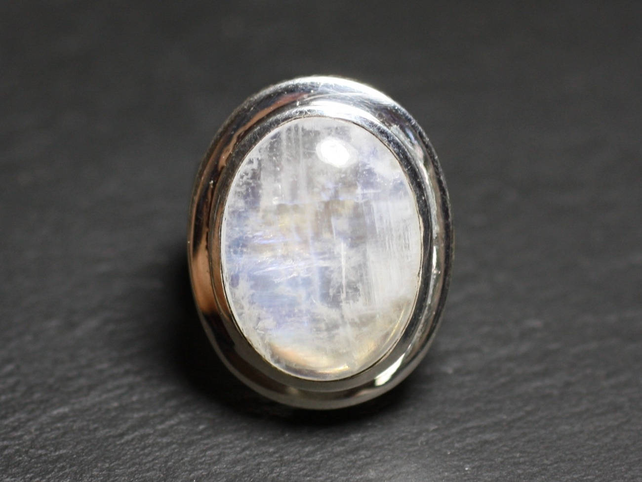 N117 - Bague Argent 925 et Pierre - Pierre de Lune Ovale 20x15mm 