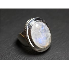 N117 - Bague Argent 925 et Pierre - Pierre de Lune Ovale 20x15mm  N117 - Bague Argent 925 et Pierre - Pierre de Lune Ovale 20x15mm