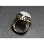 N117 - Bague Argent 925 et Pierre - Pierre de Lune Ovale 20x15mm 