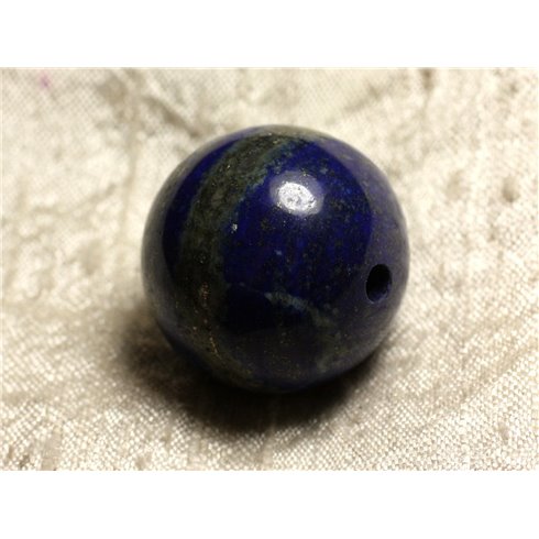 Pendule Métal Argenté Rhodium et Pierre semi précieuse - Lapis Lazuli Boule 25mm