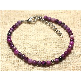 Bracciale Argento 925 e pietra semipreziosa Sugilite 4mm 