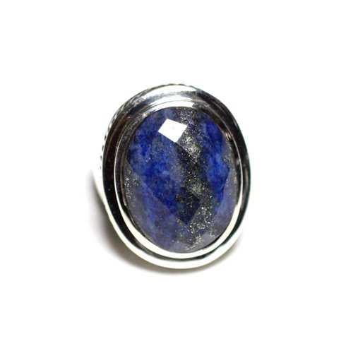 N117 - Bague Argent 925 et Lapis Lazuli Ovale facetté 20x15mm