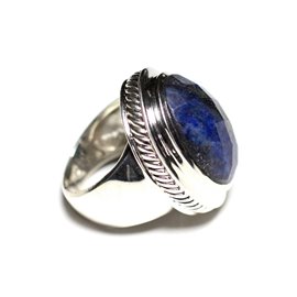 N117 - Bague Argent 925 et Lapis Lazuli Ovale facetté 20x15mm  N117 - Bague Argent 925 et Lapis Lazuli Ovale facetté 20x15mm