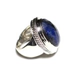 N117 - Bague Argent 925 et Lapis Lazuli Ovale facetté 20x15mm 