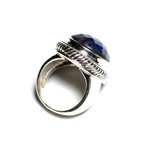 N117 - Bague Argent 925 et Lapis Lazuli Ovale facetté 20x15mm 