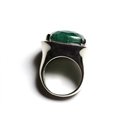 n110 - Bague Argent 925 et Pierre - Aventurine Verte Carré 18mm 