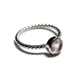 N231 - Bague Argent 925 et Pierre - Quartz Rose Facetté 6mm Anneau torsade  N231 - Bague Argent 925 et Pierre - Quartz Rose Facetté 6mm Anneau torsade