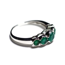 N122 - Bague Argent 925 et Pierre - Emeraude Ronds dégradés 2.5 - 4.5mm  N122 - Bague Argent 925 et Pierre - Emeraude Ronds dégradés 2.5 - 4.5mm