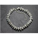 Bracelet Argent 925 et Pierre - Aigue Marine Rondelles 7-8mm 