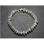 Bracelet Argent 925 et Pierre - Aigue Marine Rondelles 7-8mm 