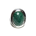 N117 - Bague Argent 925 et Pierre - Aventurine Ovale facetté 20x15mm 