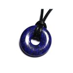 Collier Pendentif en Pierre - Lapis Lazuli Donut Pi 20mm 