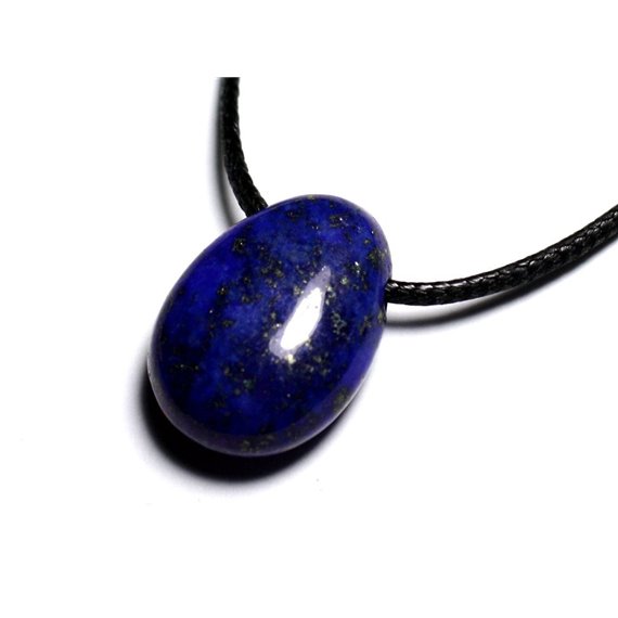 Collier Pendentif Pierre semi précieuse - Lapis Lazuli Goutte 25mm 