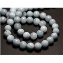 10pc - Perles de Pierre - Aigue Marine Boules 4mm - 8741140026575