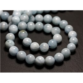 10pz - Perline di pietra - Sfere acquamarina 4mm - 8741140026575