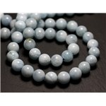10pc - Perles de Pierre - Aigue Marine Boules 4mm - 8741140026575