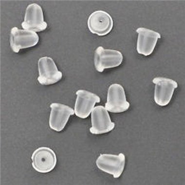 40pc - Embouts puces et crochets boucles d'oreilles plastique silicone 4mm - 8741140026865