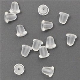 40pc - Pendientes puntas y ganchos plastico silicona 4mm - 8741140026865