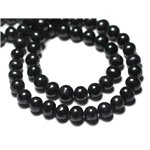 Fil 38cm 59pc env - Perles culture eau douce Boules 5-7mm Noir irisé - 8741140026902