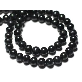 10pc - Freshwater cultured pearls Balls 5-7mm Iridescent black - 8741140026896