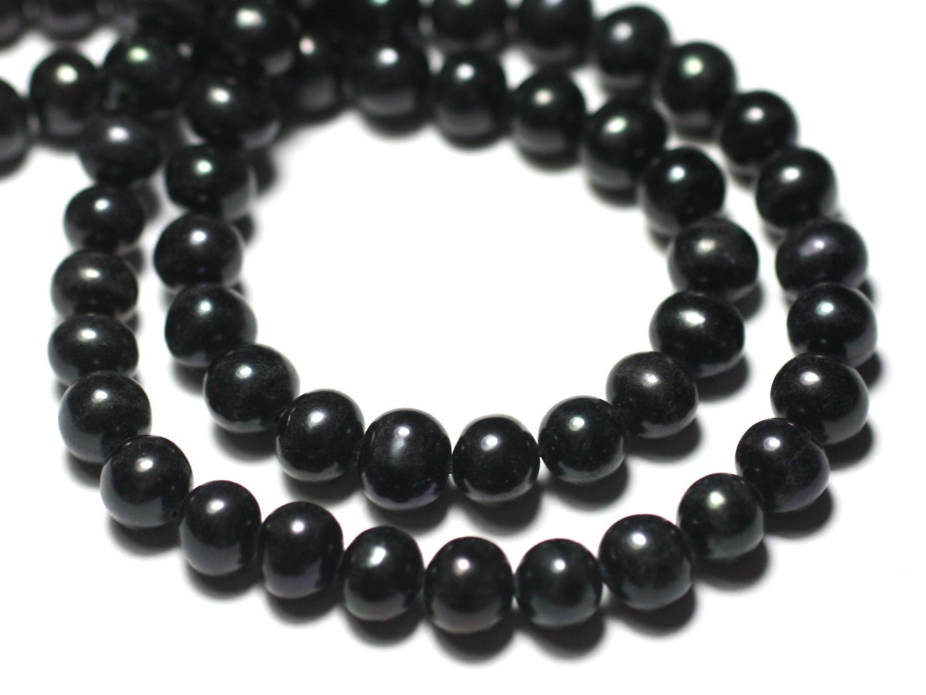 10pc - Perles culture eau douce Boules 5-7mm Noir irisé - 8741140026896