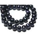 Fil 38cm 41pc env - Perles culture eau douce Boules 8-10mm Noir irisé - 8741140026940