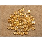 Fil 39cm 66pc env - Perles de Pierre - Citrine Rondelles Facettées 7x4mm