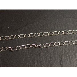 20cm - 925 Silver Chain - Oval 4x3x0.4mm - 8741140027831