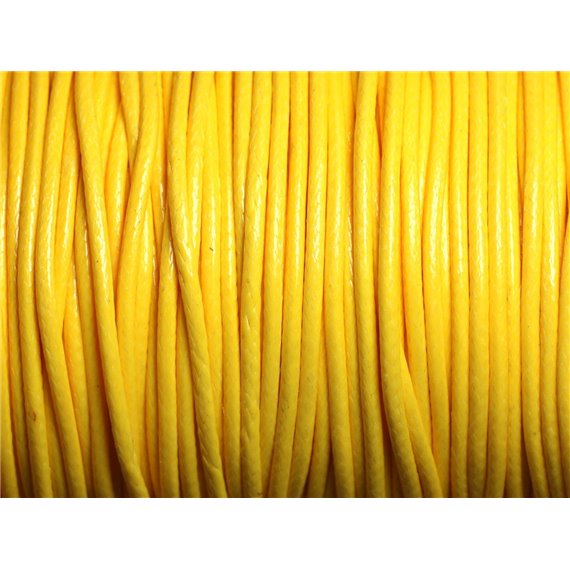 Bobine 90 mètres - Fil Cordon Coton Ciré enduit 2mm Jaune