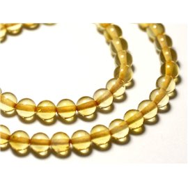 Thread 20cm approx 25pc - Natural amber beads 8mm balls light yellow Honey