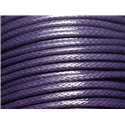 3 mètres - Cordon Coton Ciré 3mm Bleu violet indigo - 8741140022904