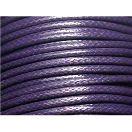 3 Meter - Gewachste Baumwollschnur 3 mm Indigoviolettblau - 8741140022904